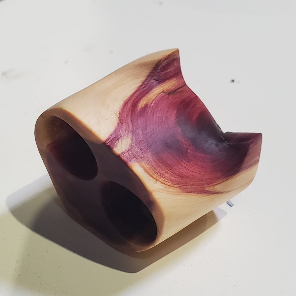 Hand carved cat head